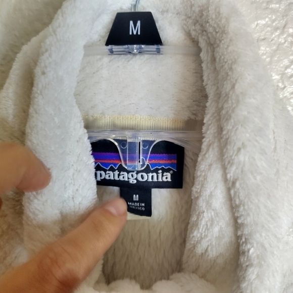 Patagonia Re-Tool Full Zip Fleece Vest Fuzzy White Ivory Polartec sz M - Picture 4 of 5